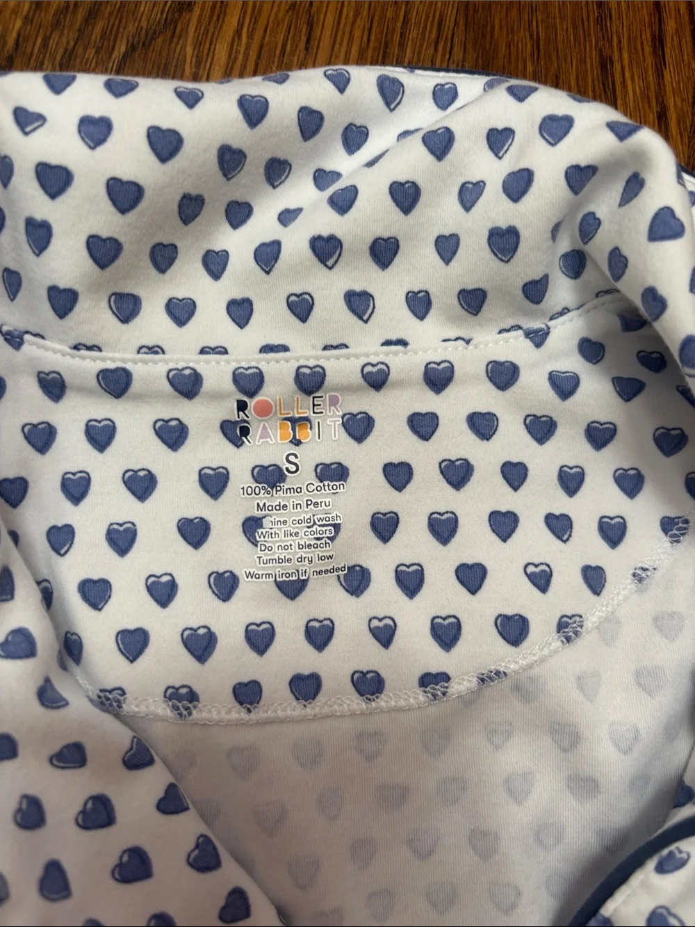 Roller Rabbit blue hearts short pjs